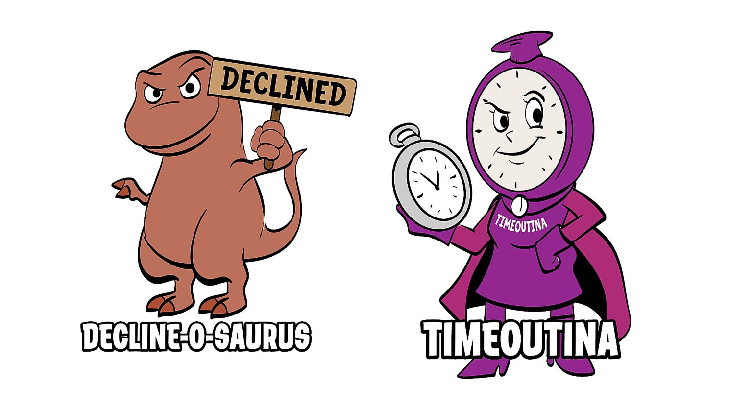 Decline-o-saurus and Timeoutina - new characters for issuer response timeouts